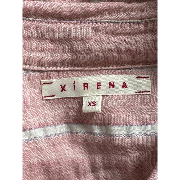 Xirena Top Womens‎ XS Pink Stripe Button Up Sheer Long Sleeves Cotton Oversized - Picture 6 of 8